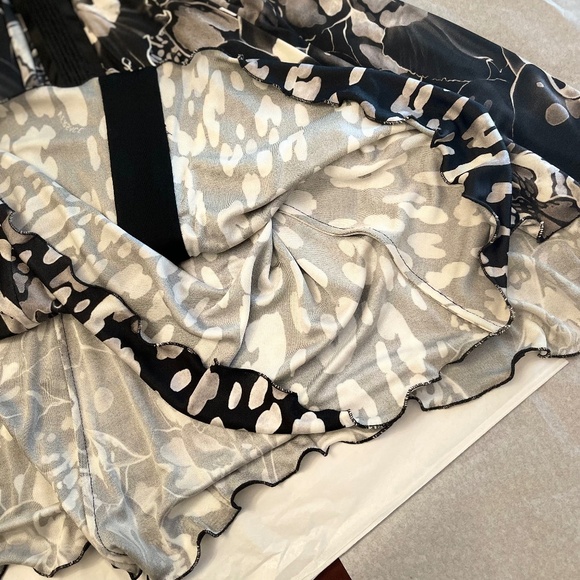 VINTAGE Versace Gianni Versace Label Ruched Bust Floral Dress IT 42 - Picture 9 of 15